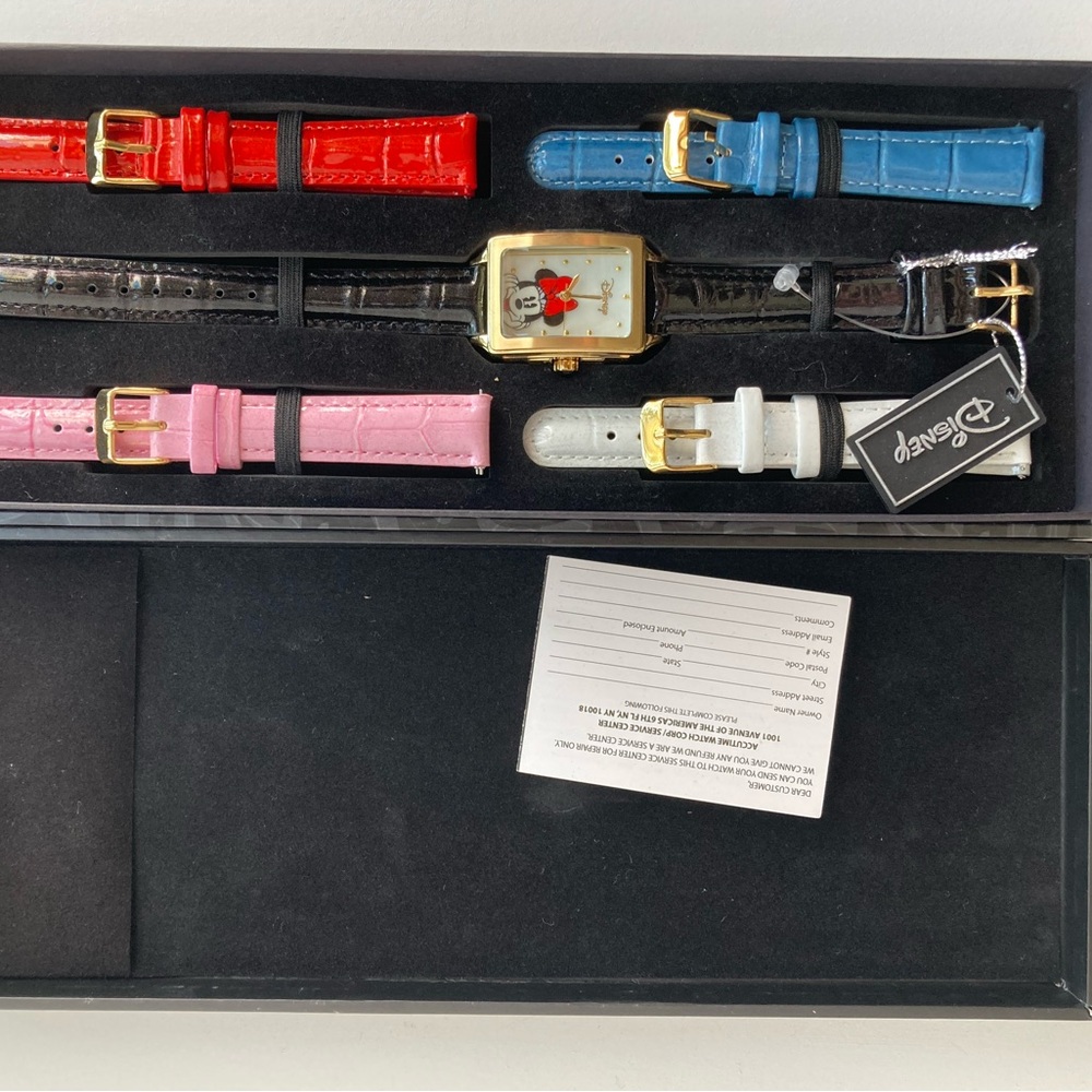 DISNEY Accutime Minnie Mouse Watch Set with Interchangeable Straps NWOT